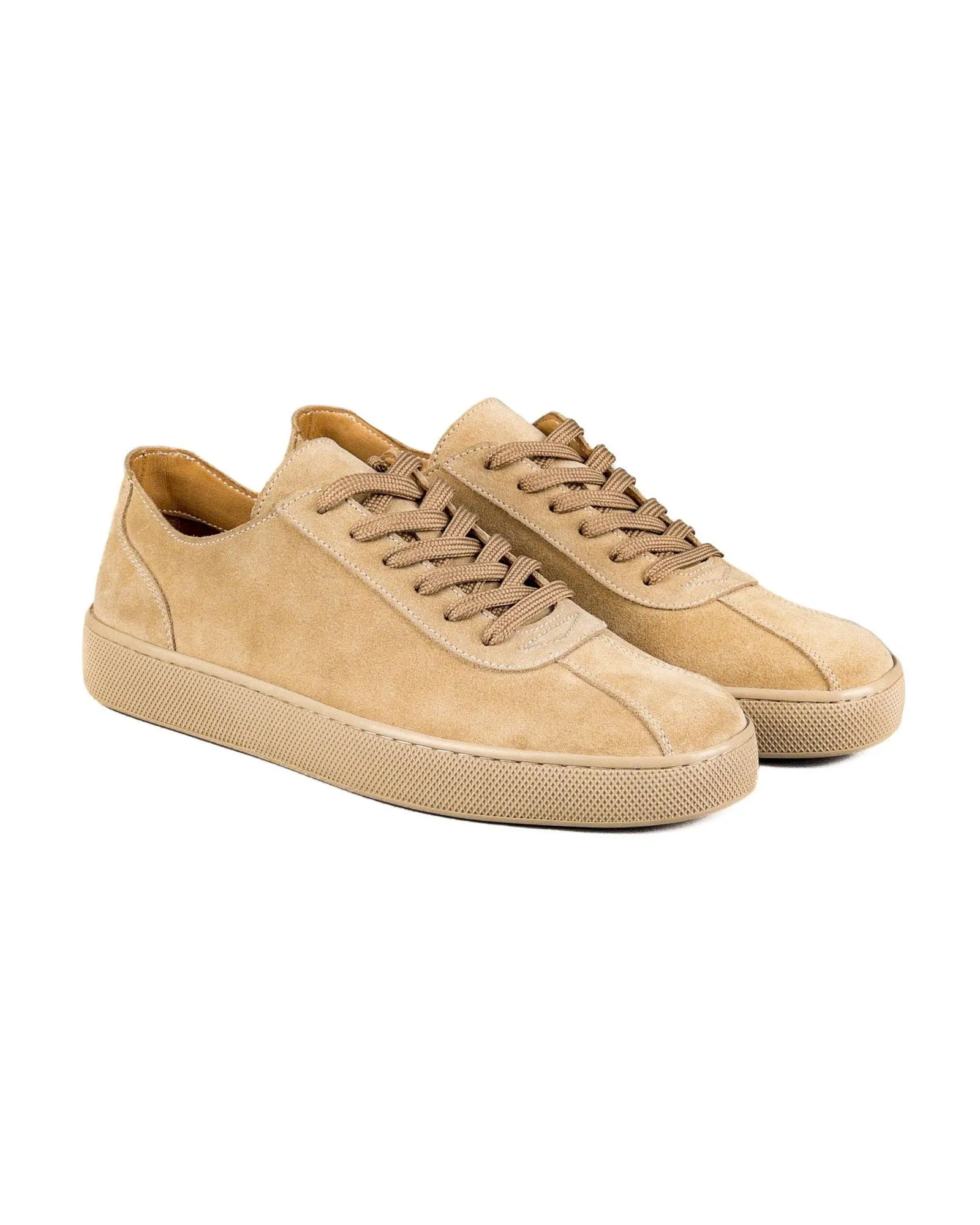 T-Scrambler Beige Genuine Suede Leather Men's Sports Sneaker