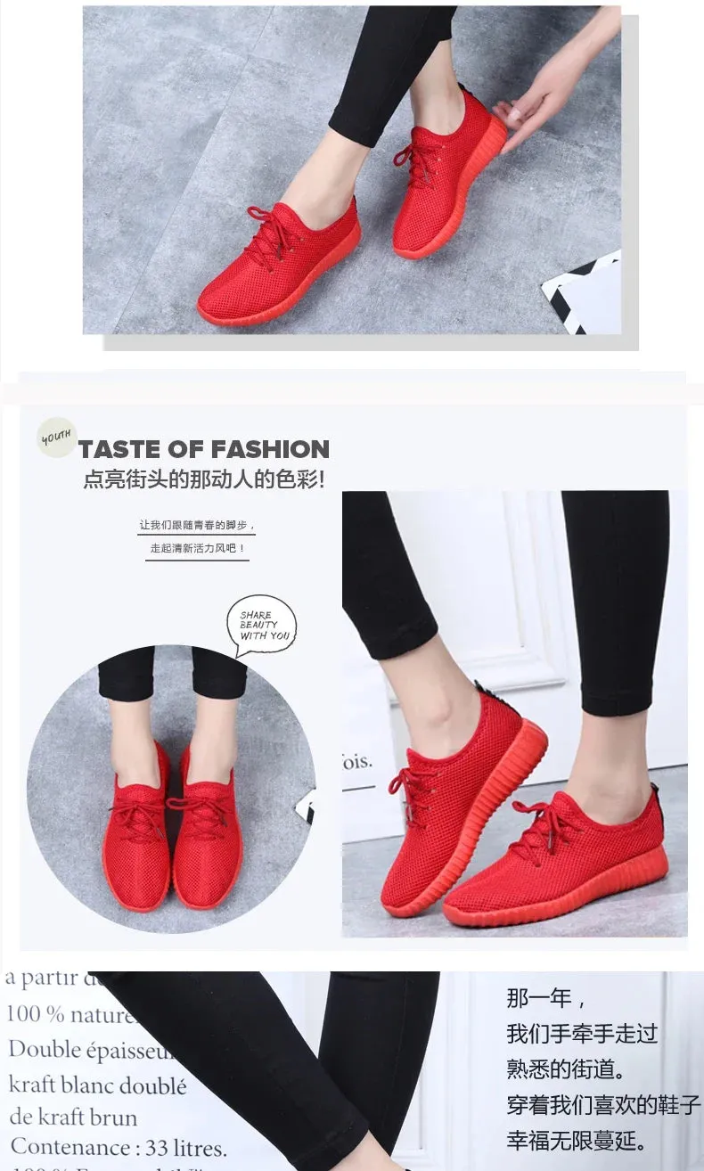 Tenis Feminino 2024 Gym Sports Red Shoes for Women Air Mesh Casual Shoes Zapatillas Mujer Women Breathable Sneakers Basket Femme