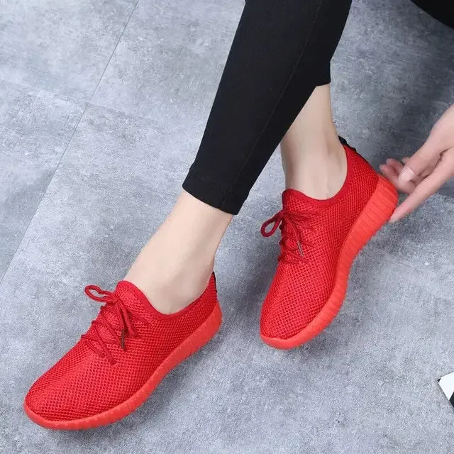 Tenis Feminino 2024 Gym Sports Red Shoes for Women Air Mesh Casual Shoes Zapatillas Mujer Women Breathable Sneakers Basket Femme