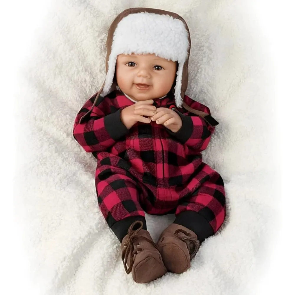 The Ashton-Drake Galleries So Truly Real Happy Camper RealTouch Vinyl Baby Doll with Custom Fleece Sleeping Bag by Sherry Rawn 17-inches