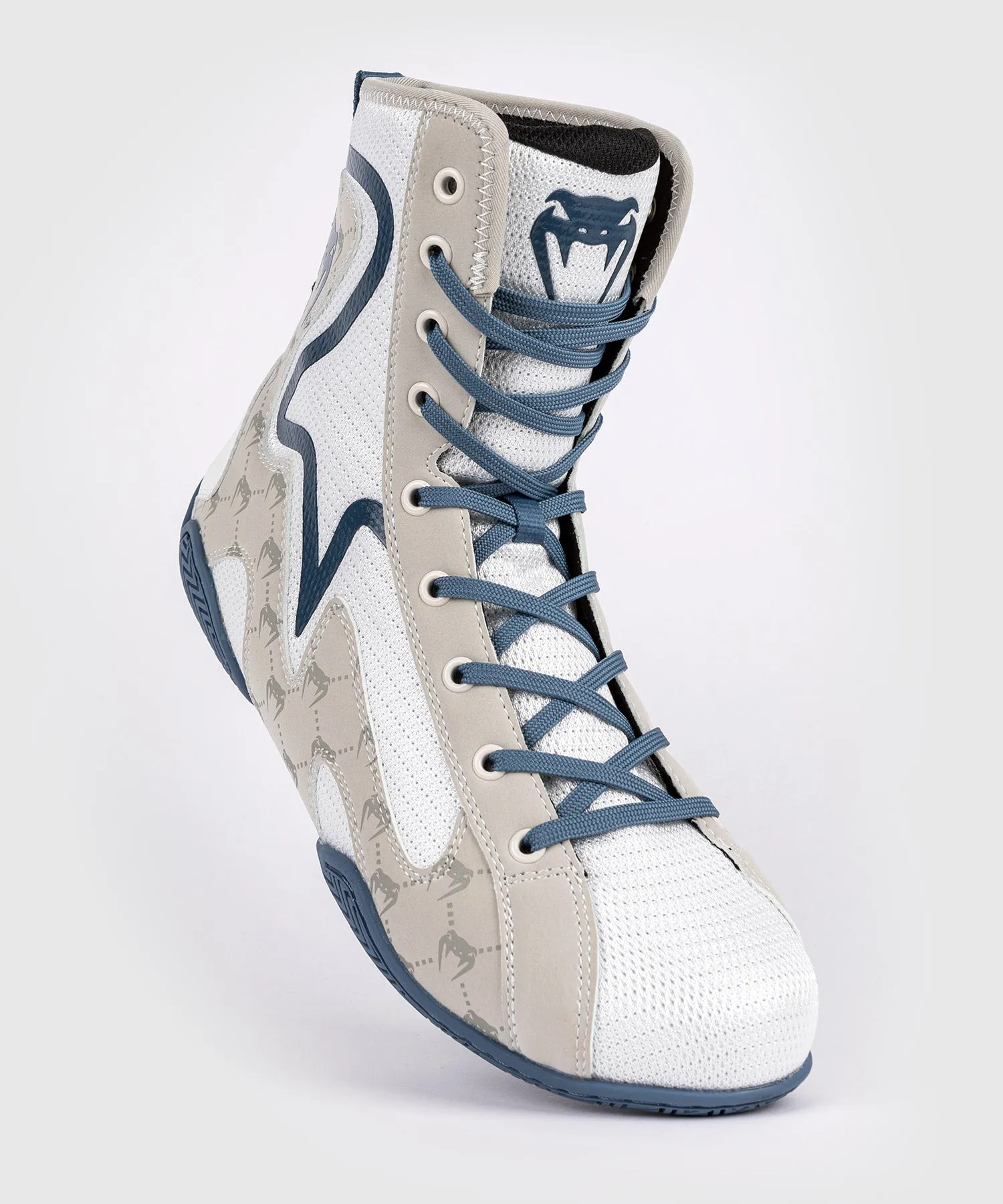 Venum Elite Evo Monogram Boxing Shoes - White/Blue