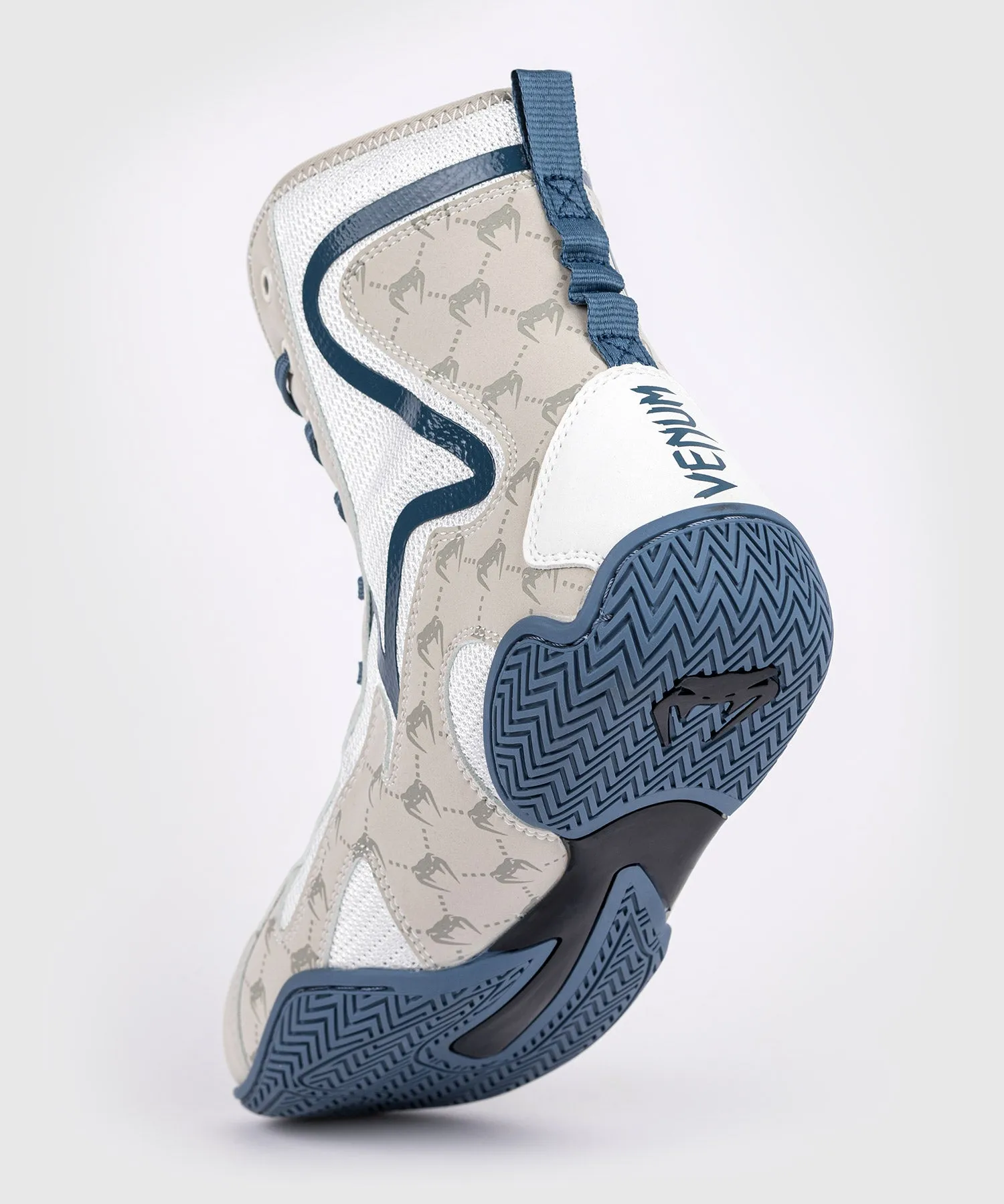 Venum Elite Evo Monogram Boxing Shoes - White/Blue