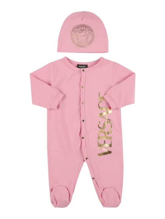 Versace   Cotton jersey romper &amp; hat 