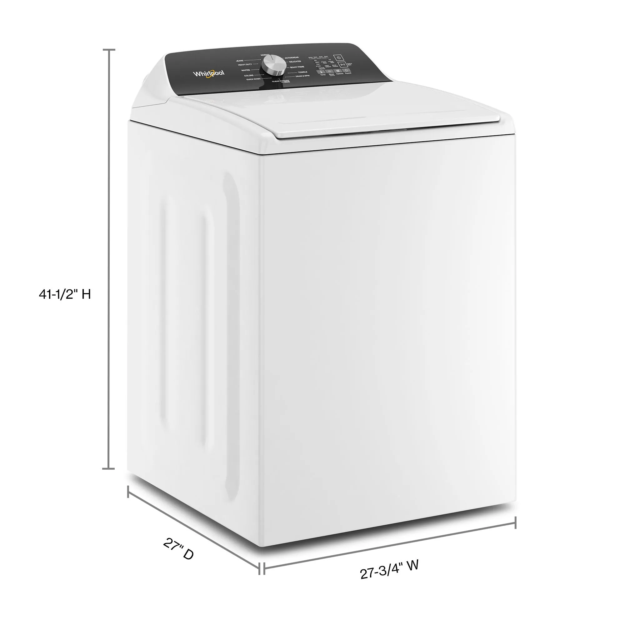 Whirlpool White Top Load Washer with Built-In Faucet (5.2 Cu.Ft.) - WTW5015LW