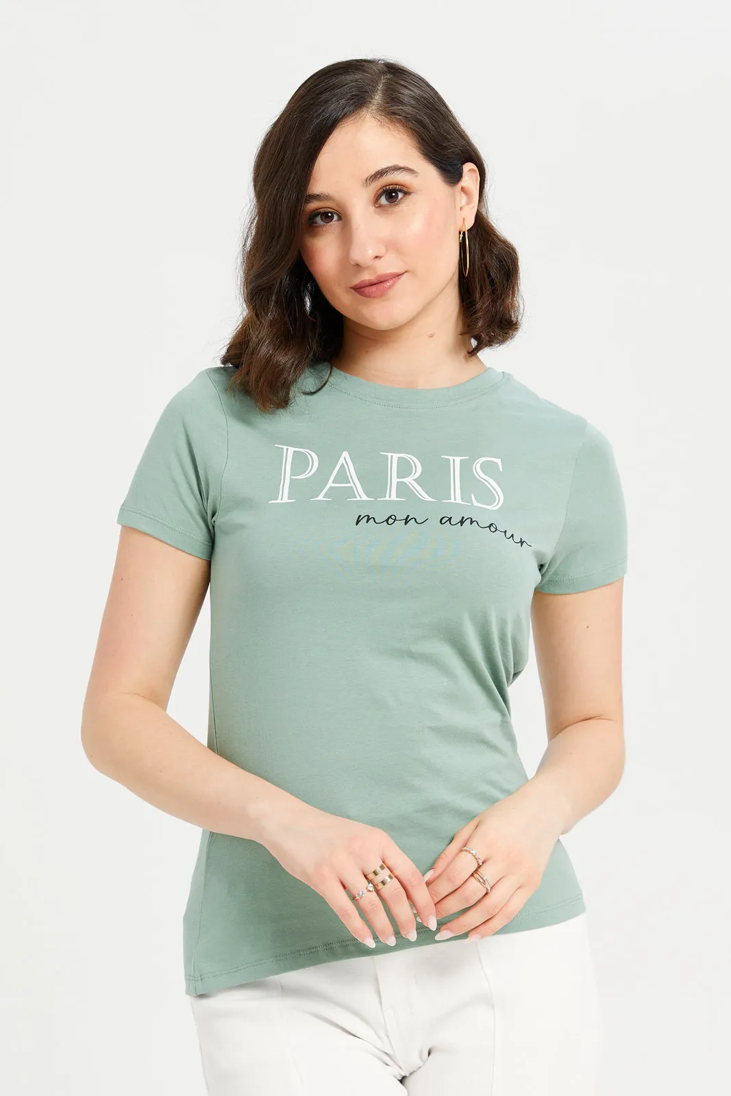 Women Mint Graphic T-Shirt