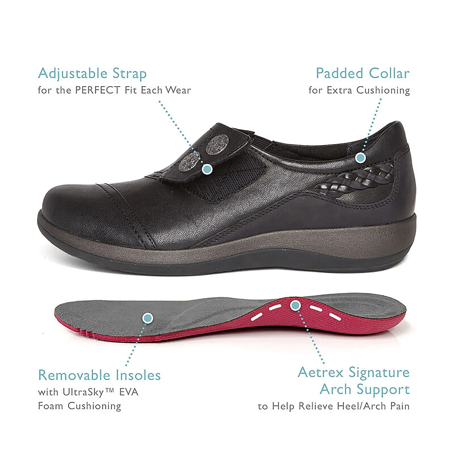 Women's Aetrex Karina Iron Leather