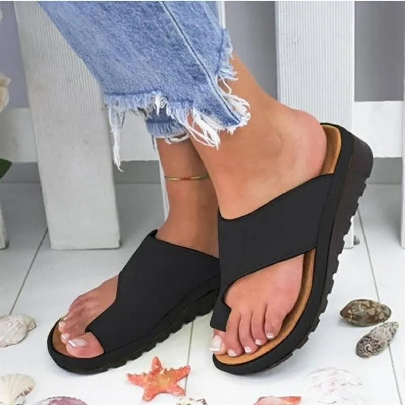 Womens Sandals Platform Flat Sole Orthopedic Bunion Corrector