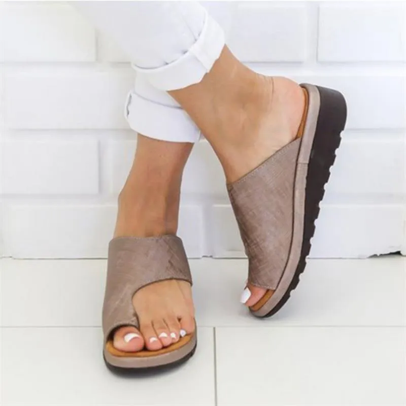 Womens Sandals Platform Flat Sole Orthopedic Bunion Corrector