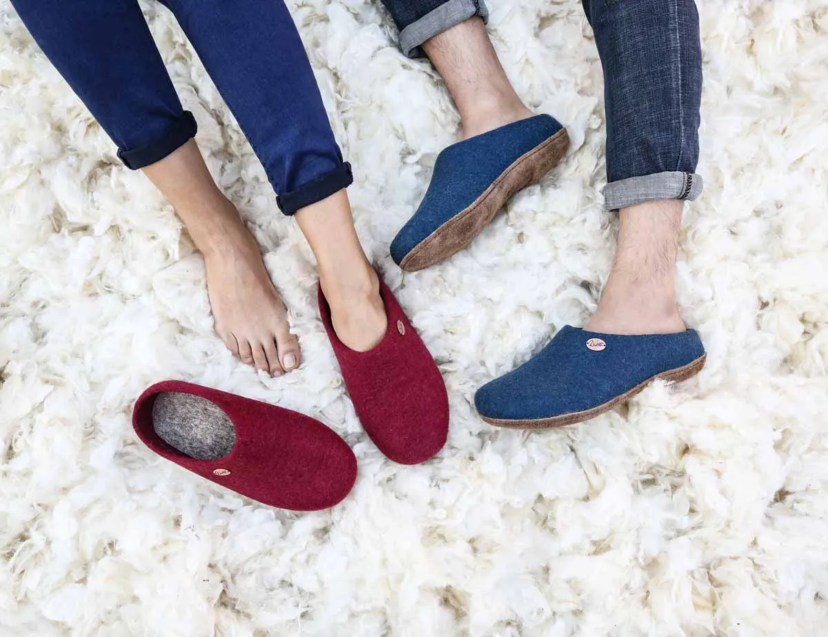 WoolFit® closed heel Felt Clogs | Classic, blue