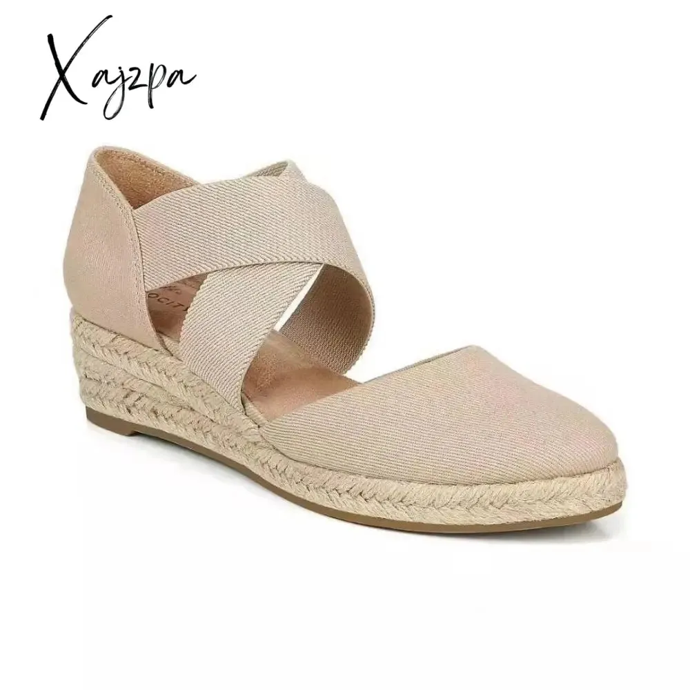 Xajzpa - Women's Shoes Spring 2023 Espadrilles Ballet Flat Wedge Heel Elegant Fashion Slip-On Thick Medical Barefoot Sports Free Shipping