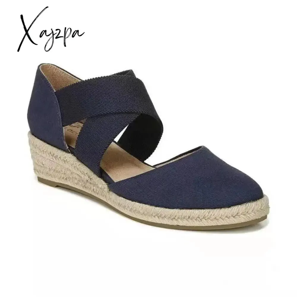 Xajzpa - Women's Shoes Spring 2023 Espadrilles Ballet Flat Wedge Heel Elegant Fashion Slip-On Thick Medical Barefoot Sports Free Shipping