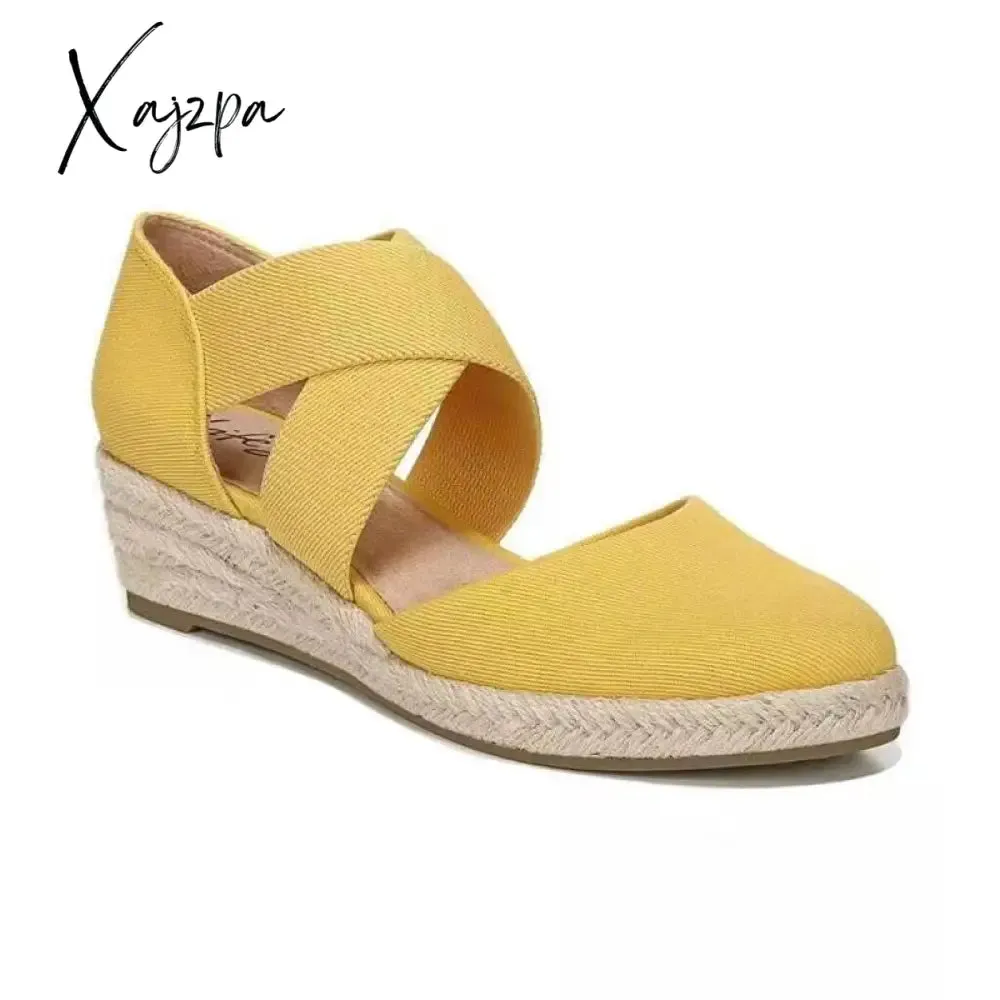 Xajzpa - Women's Shoes Spring 2023 Espadrilles Ballet Flat Wedge Heel Elegant Fashion Slip-On Thick Medical Barefoot Sports Free Shipping