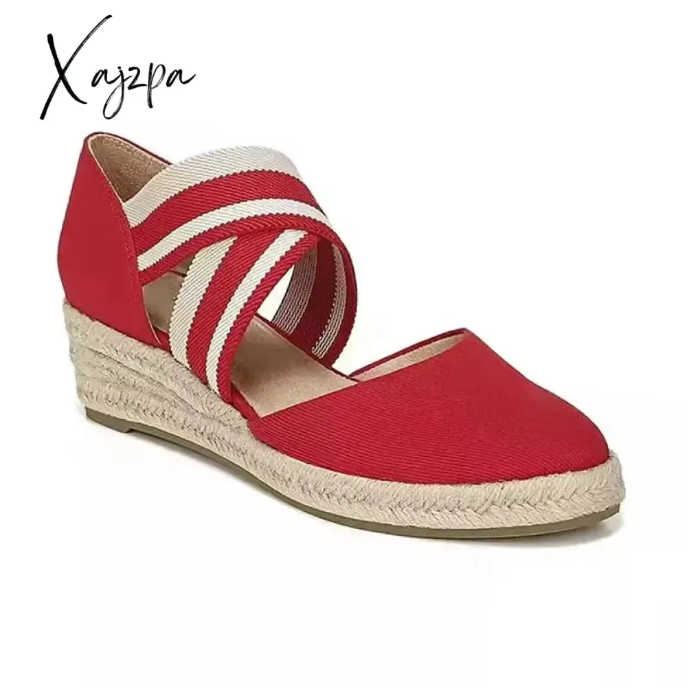 Xajzpa - Women's Shoes Spring 2023 Espadrilles Ballet Flat Wedge Heel Elegant Fashion Slip-On Thick Medical Barefoot Sports Free Shipping