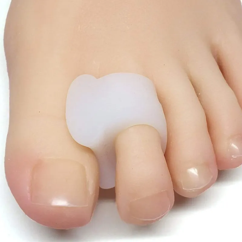 ZenToes Gel Toe Separators for Overlapping Toes, Bunions, Big Toe Alignment, Corrector and Spacer - 4 Pack (White)